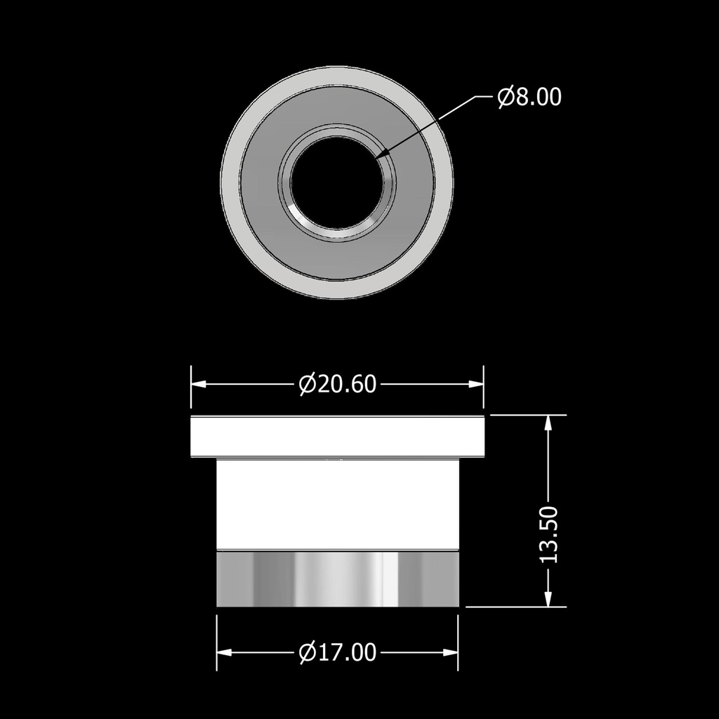 Cybecut Ceramic Ring for Bodor 20.6mm Diameter 8mm Thread 3D