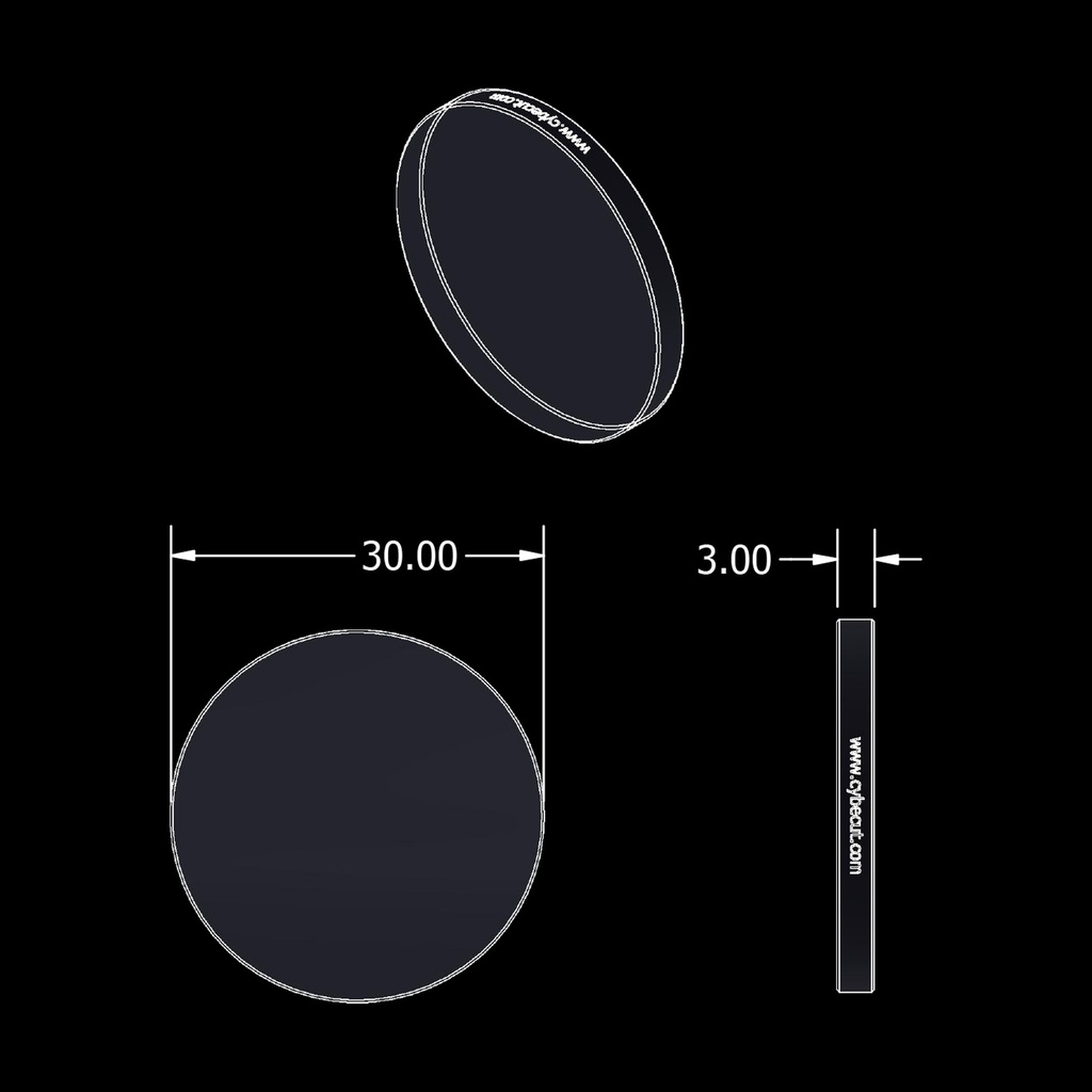 Cybecut Protective Lens 30mm Diameter 3mm Thickness 4kW Max Power