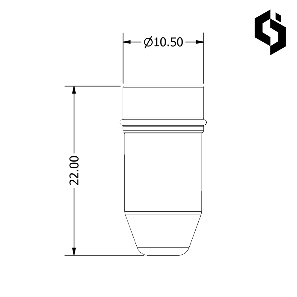 Cybecut Nozzle 15mm Diameter 8mm Thread 15mm Height 2D BUL (Bullet SERIES)