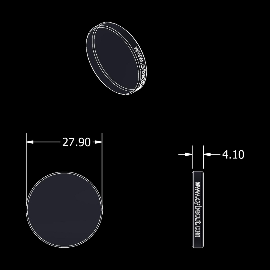 Cybecut Protective Lens 28mm Diameter 4mm Thickness 4kW Max Power